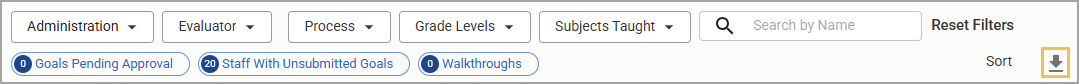 Option to download a file of staff member data.